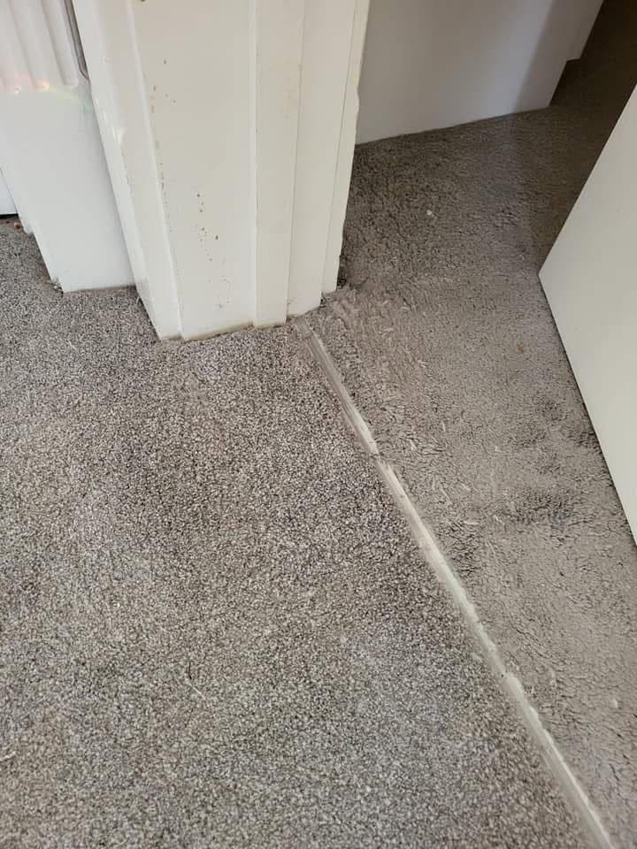 Carpet threshold damage before repair