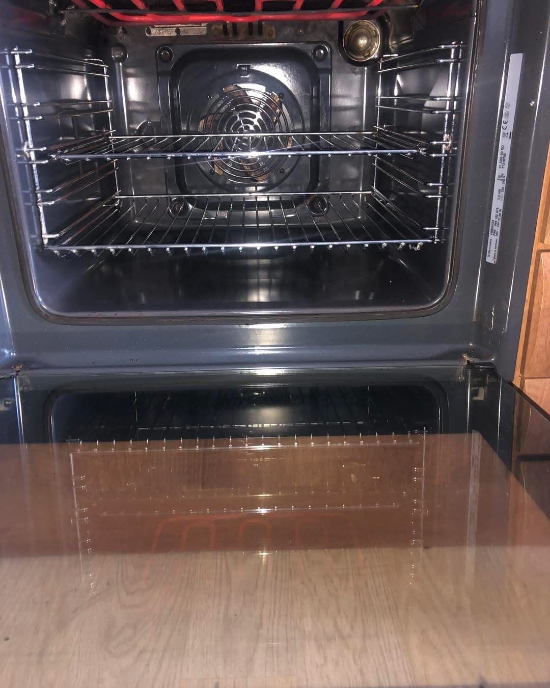 Sparkling clean oven interior after professional clean