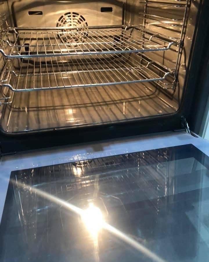 Gleaming oven interior after professional deep clean